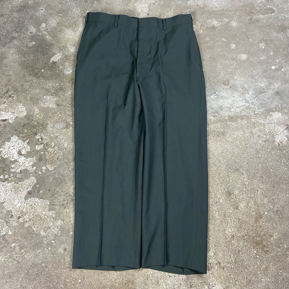 Vintage U.S. Army Dress Trousers Size 36R Dark Green Pleated Straight Military